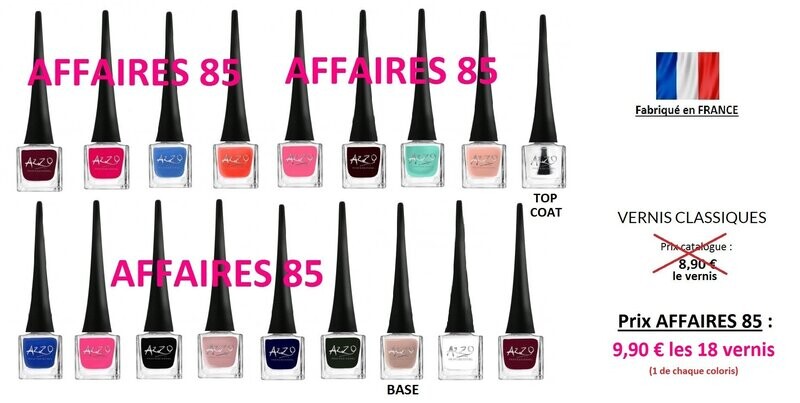 Lot de 18 vernis AZZO