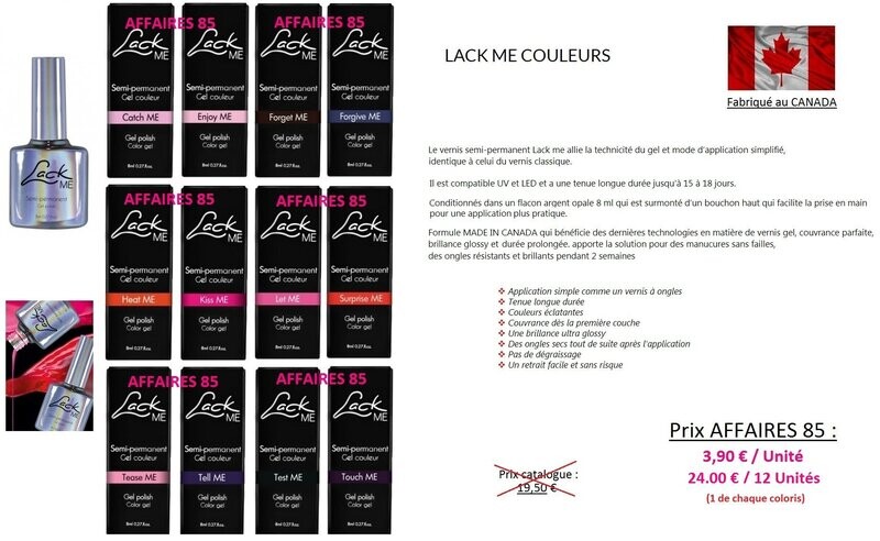 Lot de 12 vernis semi permanents