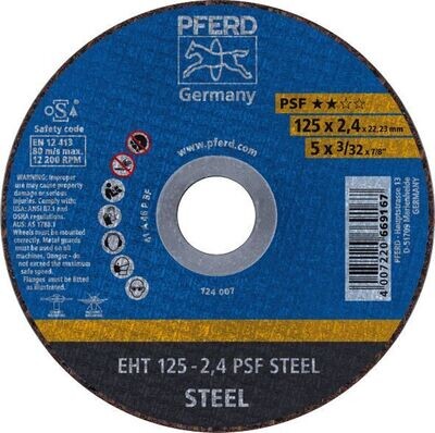 FLAT CUT-OFF WHEEL GP - STEEL EHT 125-2.4 A 46 P PSF