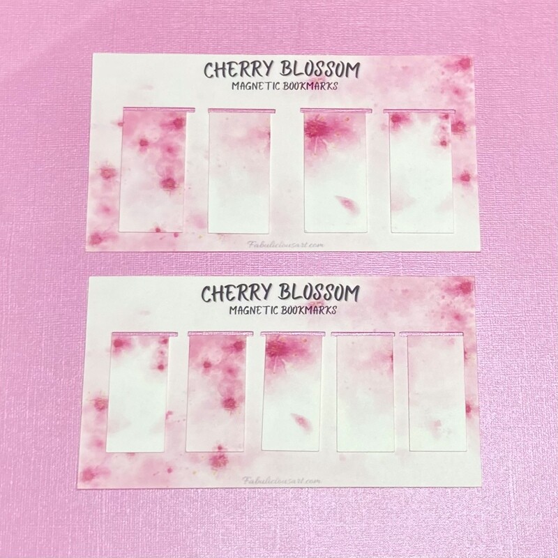 Cherry Blossom Magnetic Bookmark Set