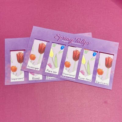 Spring Tulip Magnetic Bookmark Set