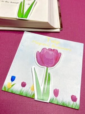 Spring Tulip Magnetic Bookmark