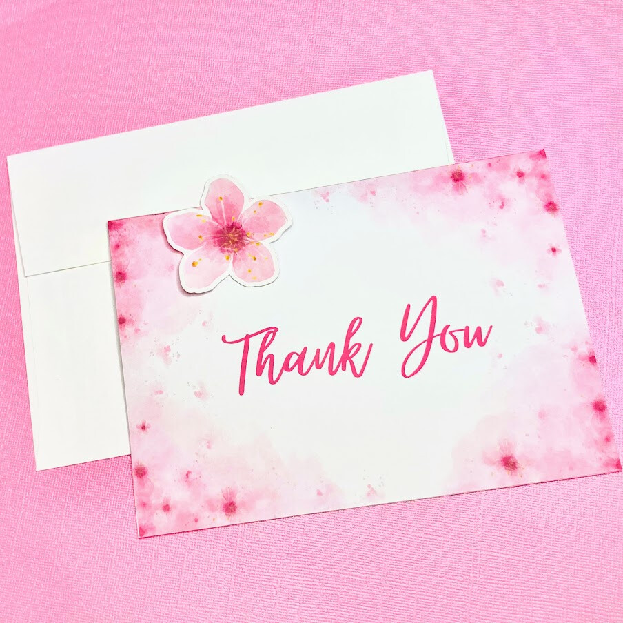 Cherry Blossom Thank You Card