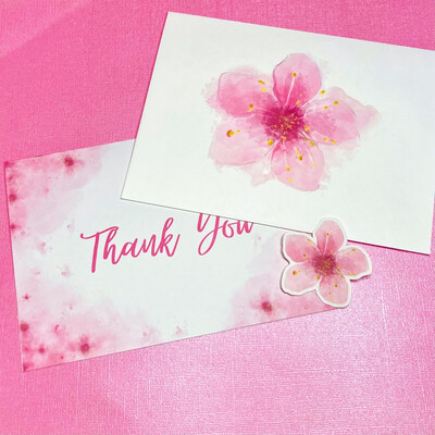 Cherry Blossom Thank You Card