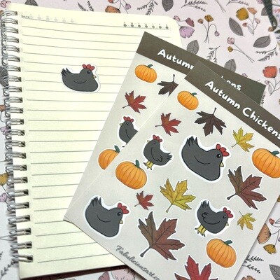 Autumn Chickens Sticker Sheet