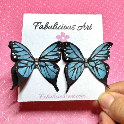 Morpho Blue Butterfly Stud Earrings (Large)
