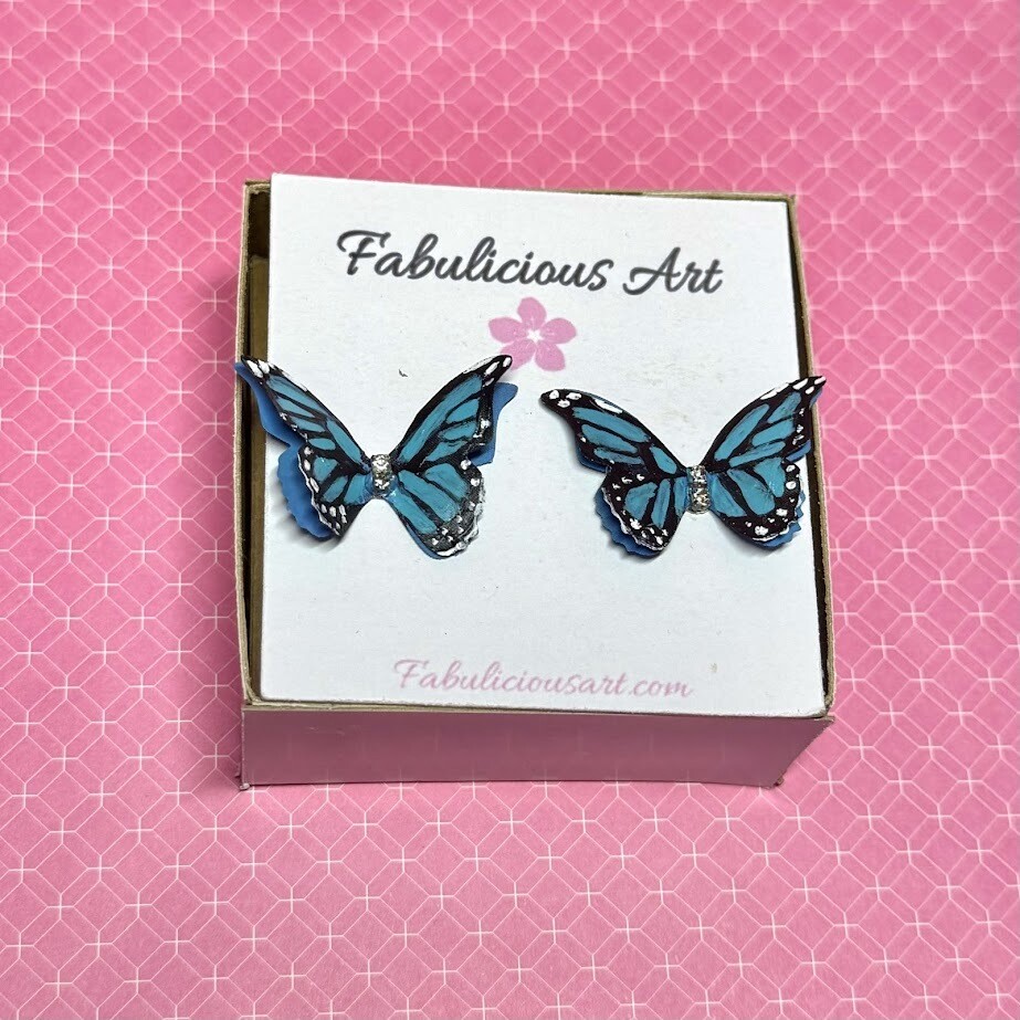 Morpho Blue Butterfly Stud Earrings (small)