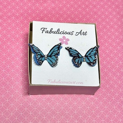 Morpho Blue Butterfly Stud Earrings (small)