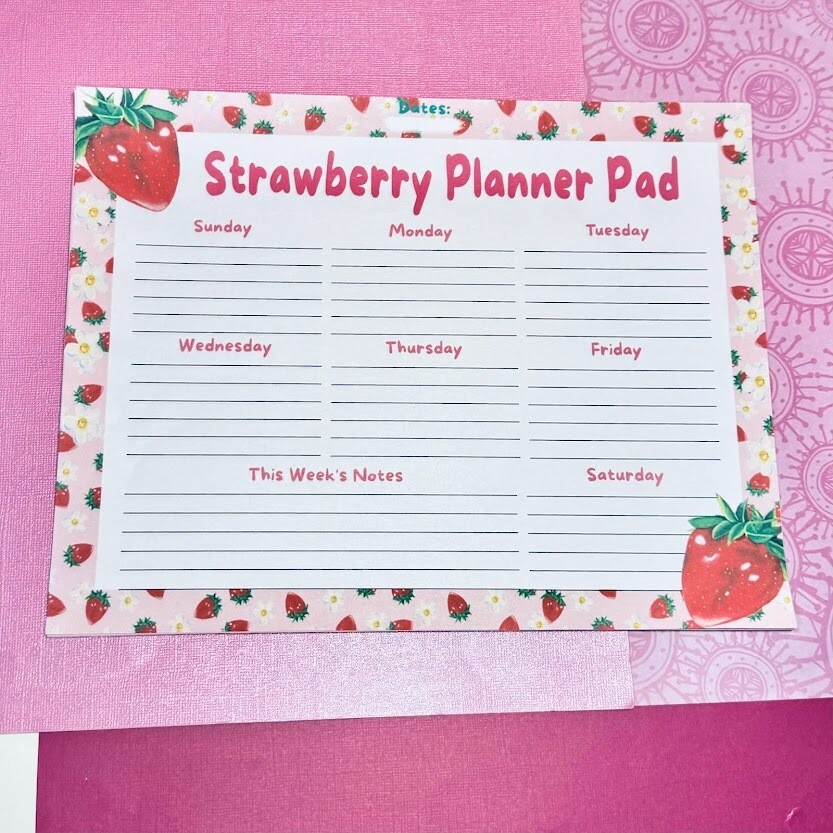 Strawberry Planner Pad