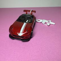 Red and White Miata MX-5 Hot Wheels Car Keychain