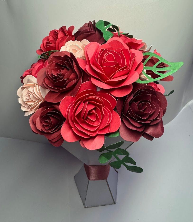 Red Paper Flower Bouquet - Medium