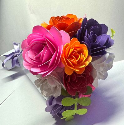 Multi colored Paper Flower Bouquet - Small