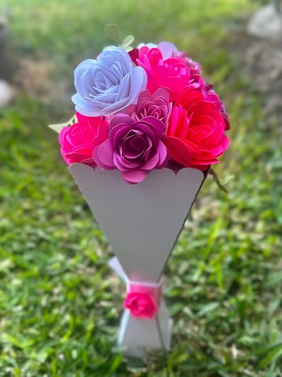Pink Paper Flower Bouquet - Small