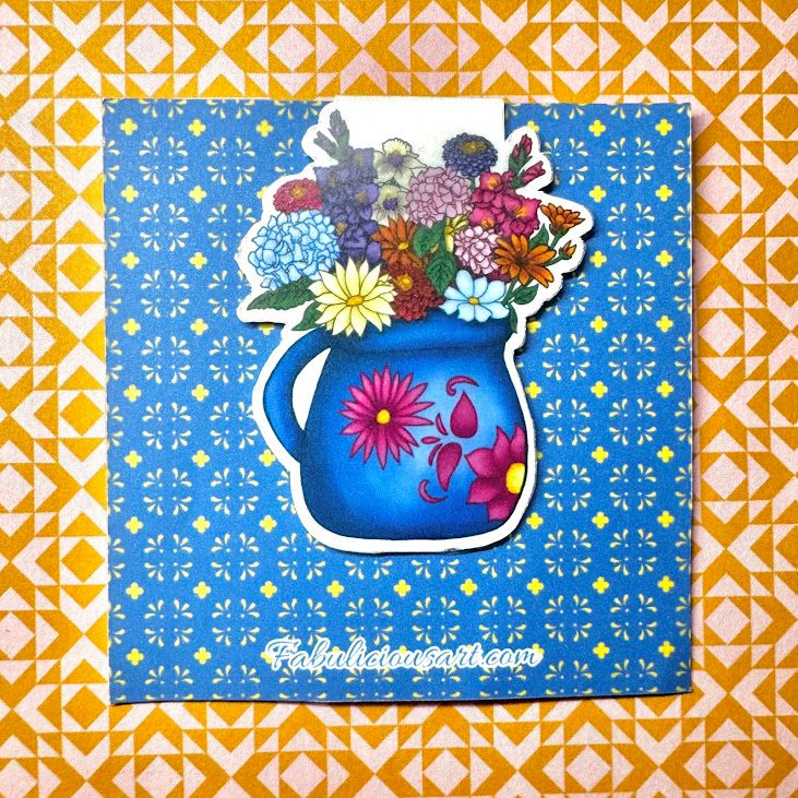 Ollita de Flores (Flowers in a Mexican Clay Mug) Magnetic Bookmark