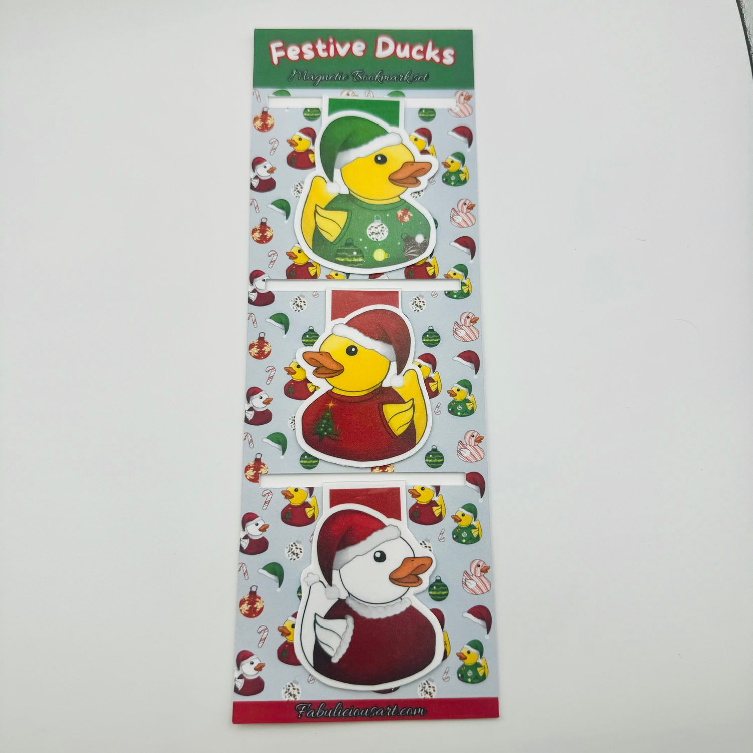 🎄 Festive Ducks | Magnetic Bookmark Set 🎄