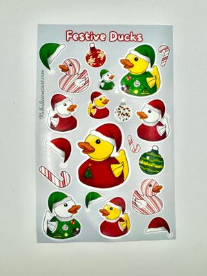 🎄 Festive Ducks Sticker Sheet 🎄