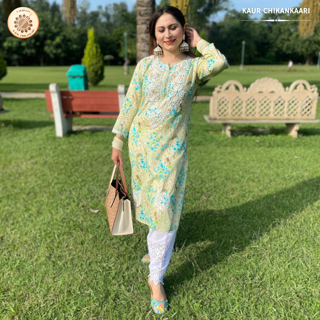 &quot;CONFETTI&quot; Mul Chikankari Kurta