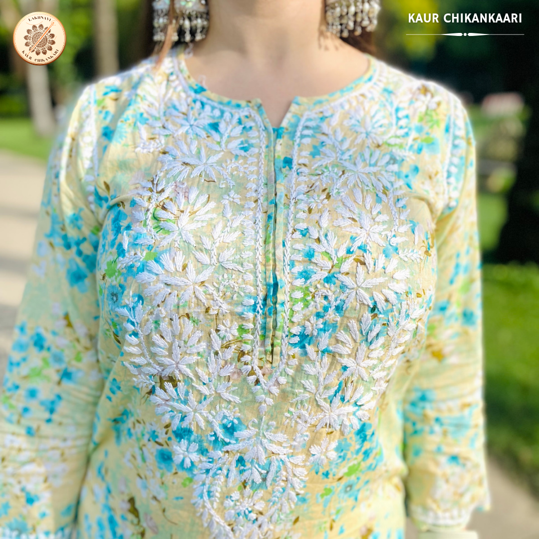 &quot;CONFETTI&quot; Mul Chikankari Kurta