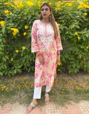 &quot;CONFETTI&quot; Mul Chikankari Kurta