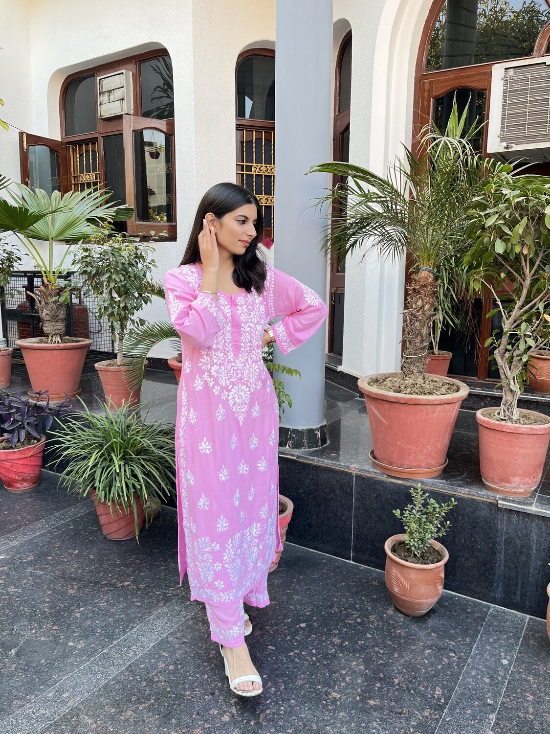 “SNEHA” Modal Chikankari Kurta &amp; Plazo