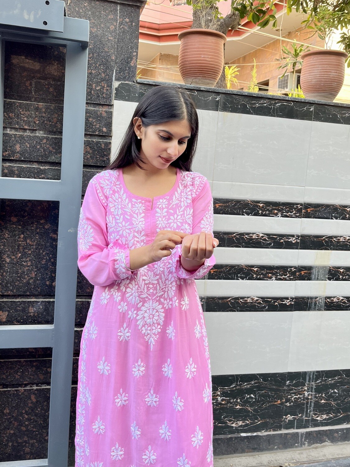 “SNEHA” Modal Chikankari Kurta &amp; Plazo