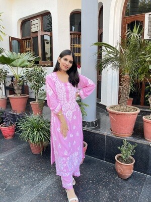 “SNEHA” Modal Chikankari Kurta &amp; Plazo