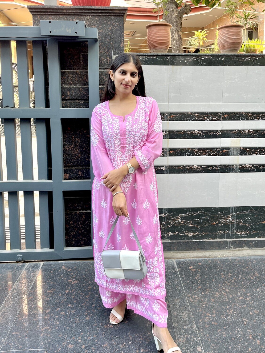 “SNEHA” Modal Chikankari Kurta &amp; Plazo