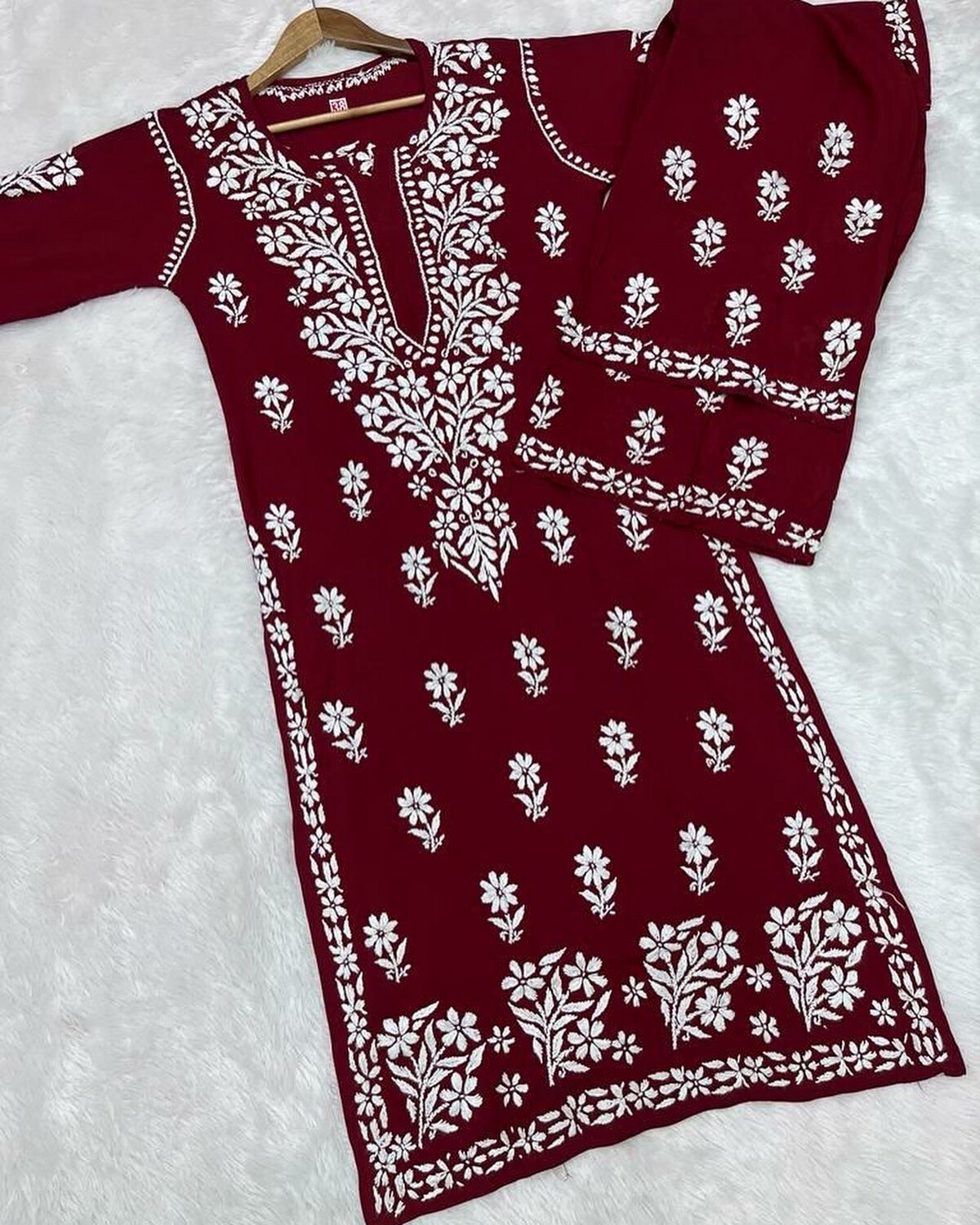 “SNEHA” Modal Chikankari Kurta &amp; Plazo