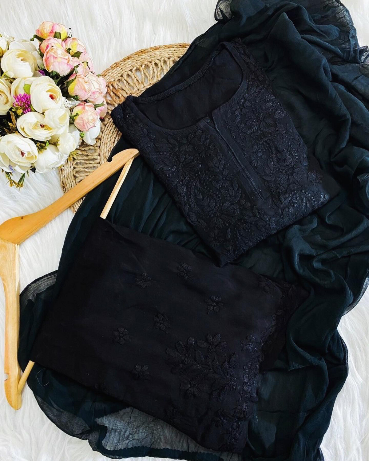 &quot;JINA&quot; Ombre Chikankari Suit Set
