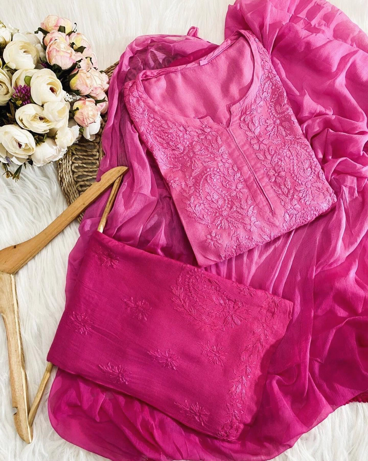 &quot;JINA&quot; Ombre Chikankari Suit Set