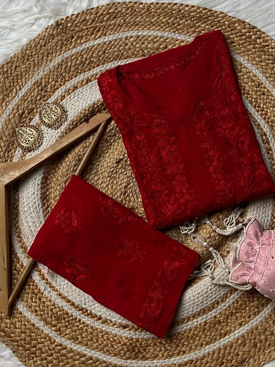 “ALIZEH” Modal Chikankari Kurta &amp; Plazo Set