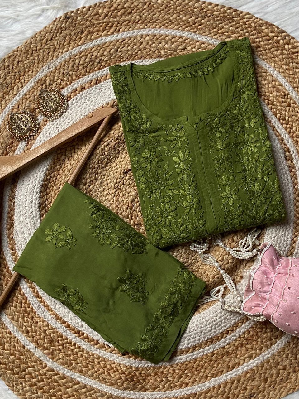 “ALIZEH” Modal Chikankari Kurta &amp; Plazo Set