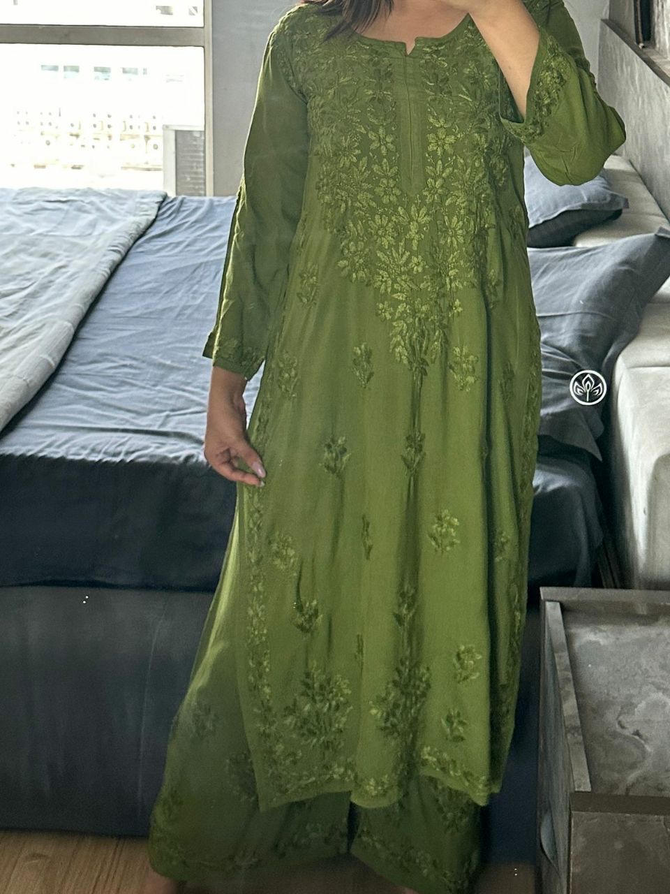 “ALIZEH” Modal Chikankari Kurta &amp; Plazo Set