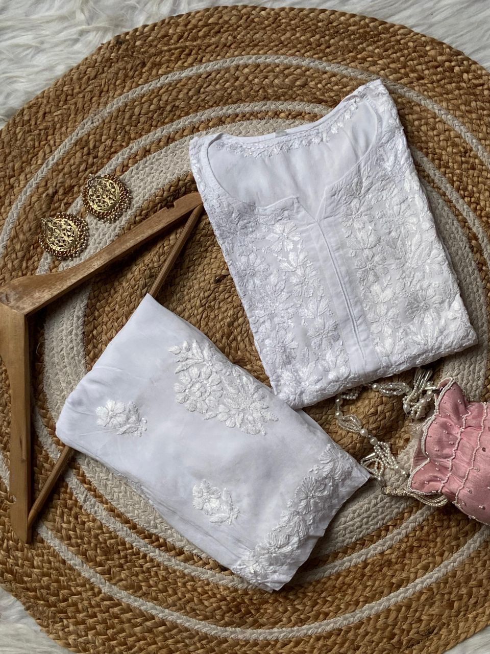 “ALIZEH” Modal Chikankari Kurta &amp; Plazo Set