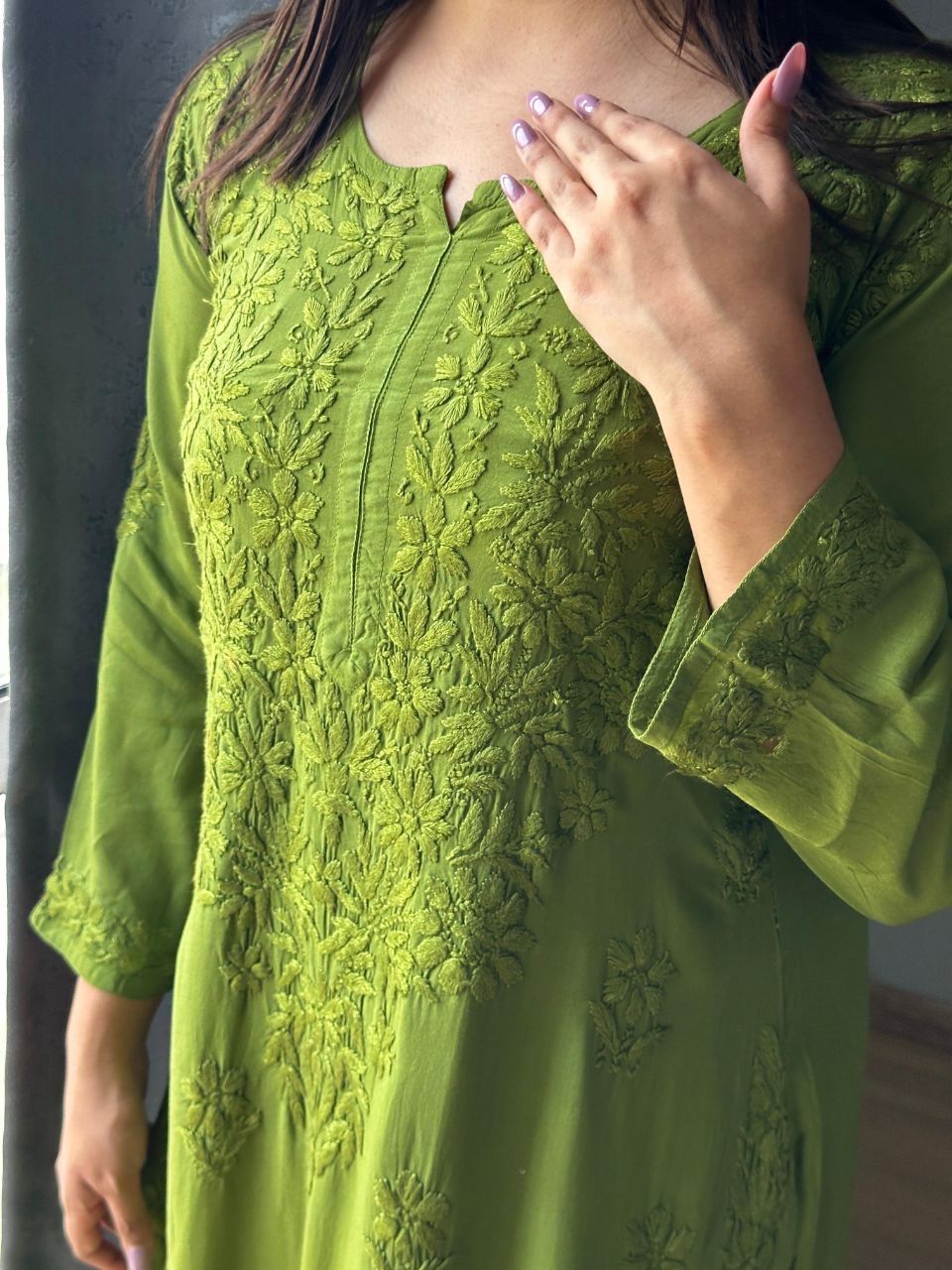 “ALIZEH” Modal Chikankari Kurta &amp; Plazo Set