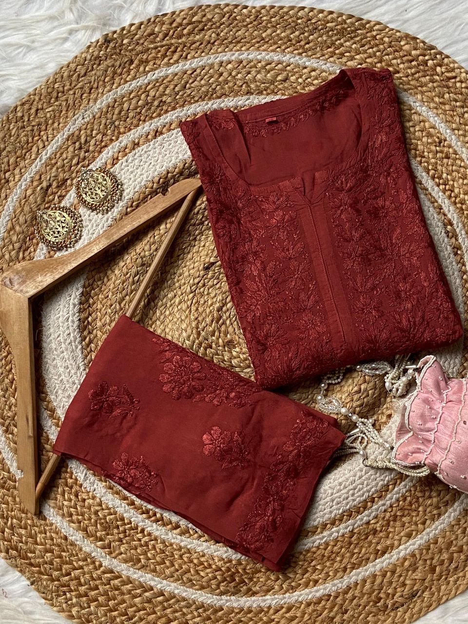 “ALIZEH” Modal Chikankari Kurta &amp; Plazo Set