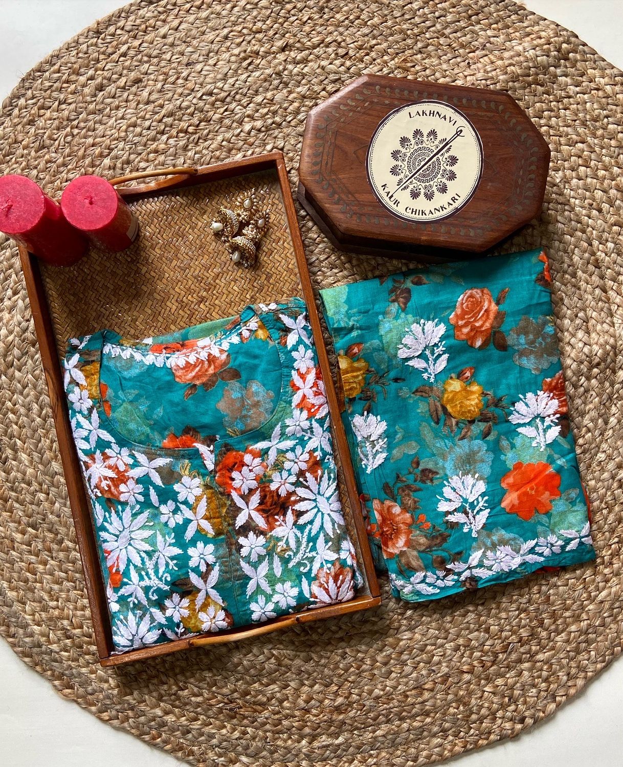 “PANAAH” Mul Chikankari Kurta and Plazo Set