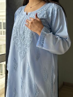 “MONA” Rayon Chikankari Short Kurta