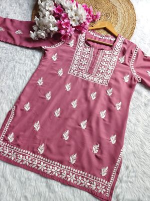 &quot;MANSI&quot; Modal Chikankari Short Kurta