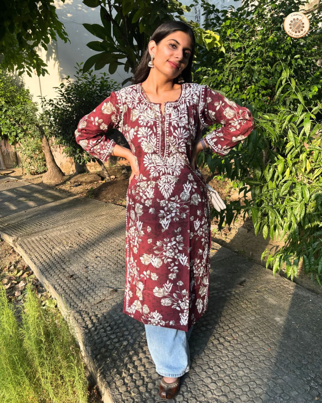 &quot;SANA&quot; Mul Mul Chikankari Kurta
