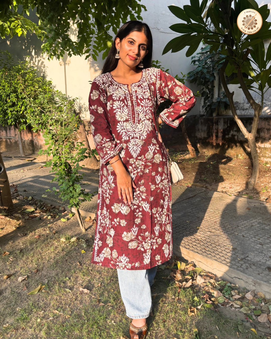 &quot;SANA&quot; Mul Mul Chikankari Kurta