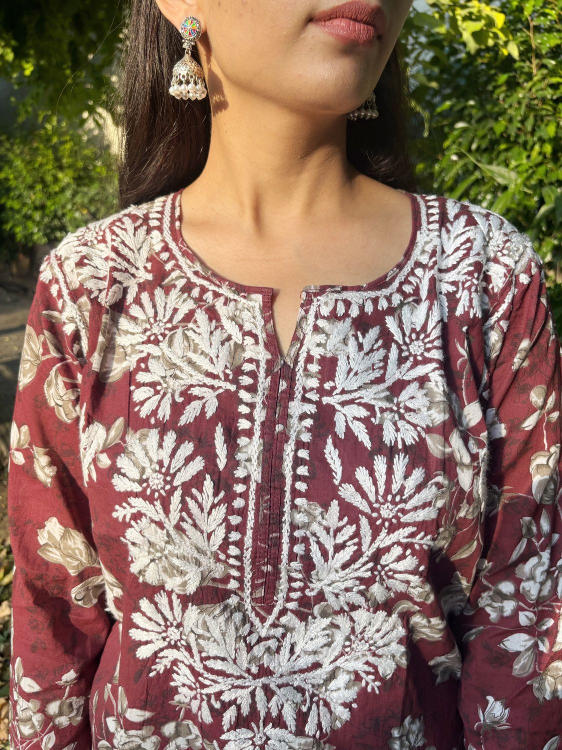 &quot;SANA&quot; Mul Mul Chikankari Kurta