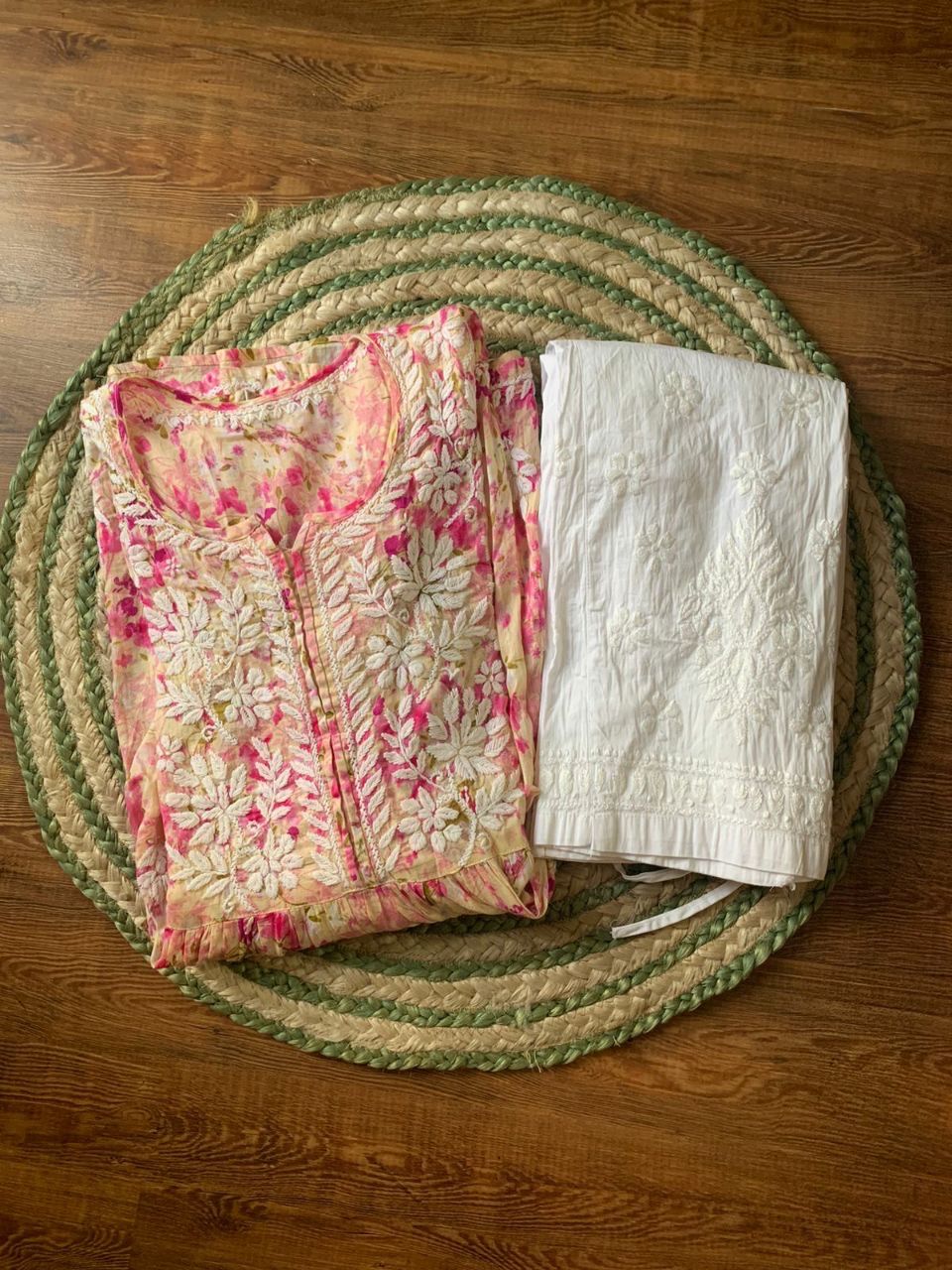 &quot;AMBI&quot; Chikankari Cotton Lycra Stretchable Pants