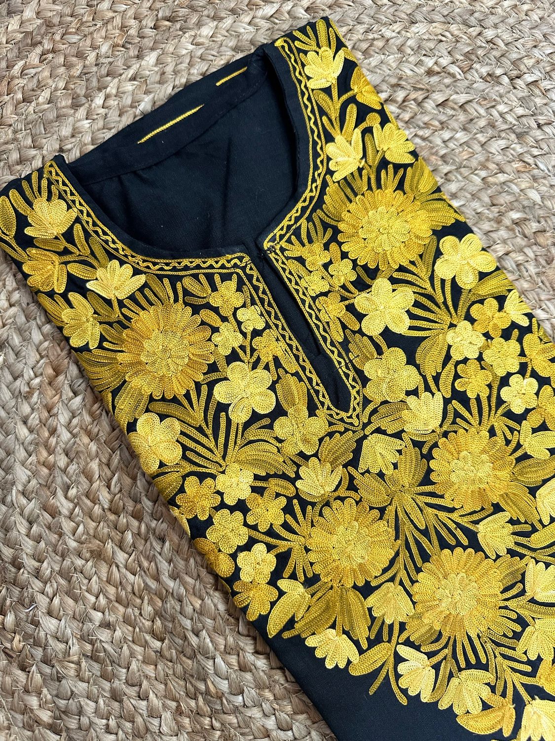 “BANO” Cotton Kashmiri Long Kurta With Sleeve work