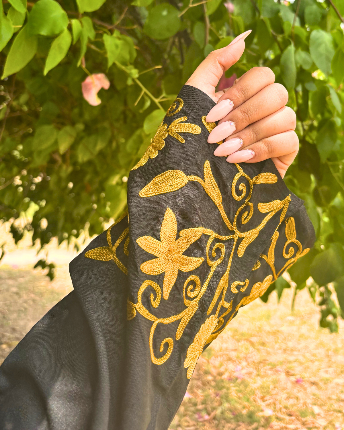 “BANO” Cotton Kashmiri Long Kurta With Sleeve work