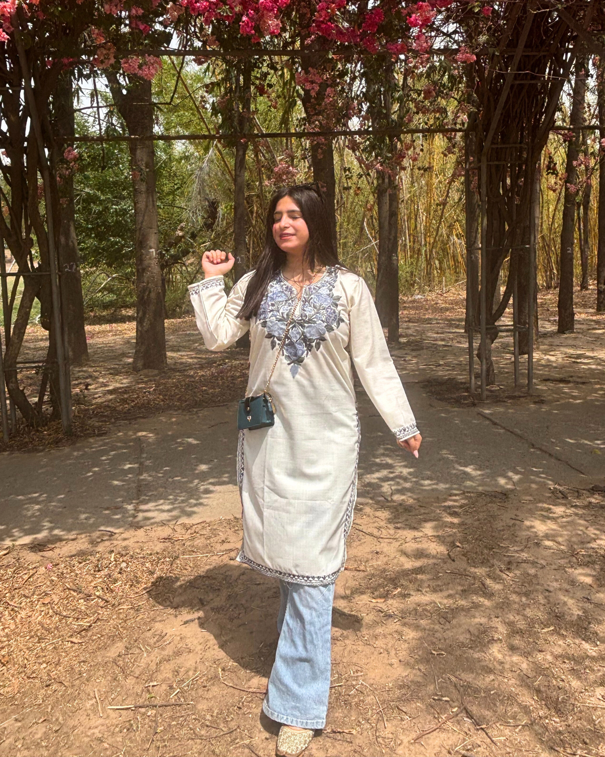 “HARSHA” Cotton Kashmiri Long Kurta