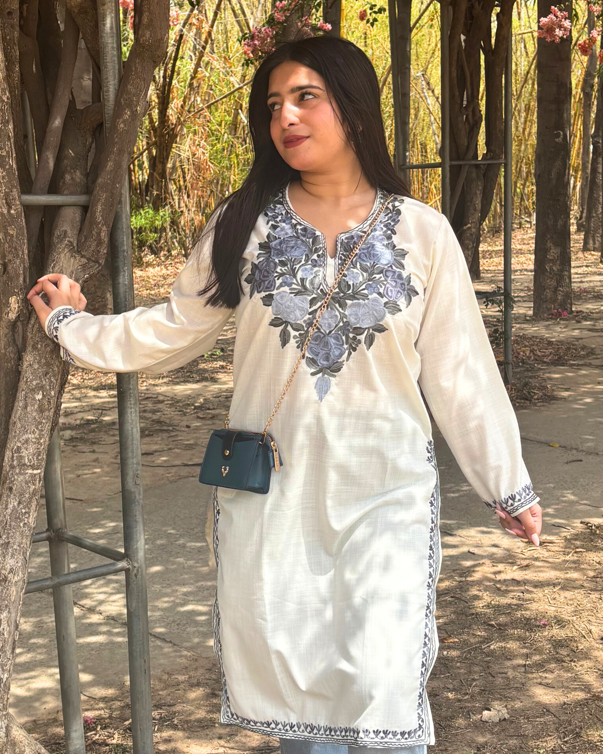“HARSHA” Cotton Kashmiri Long Kurta