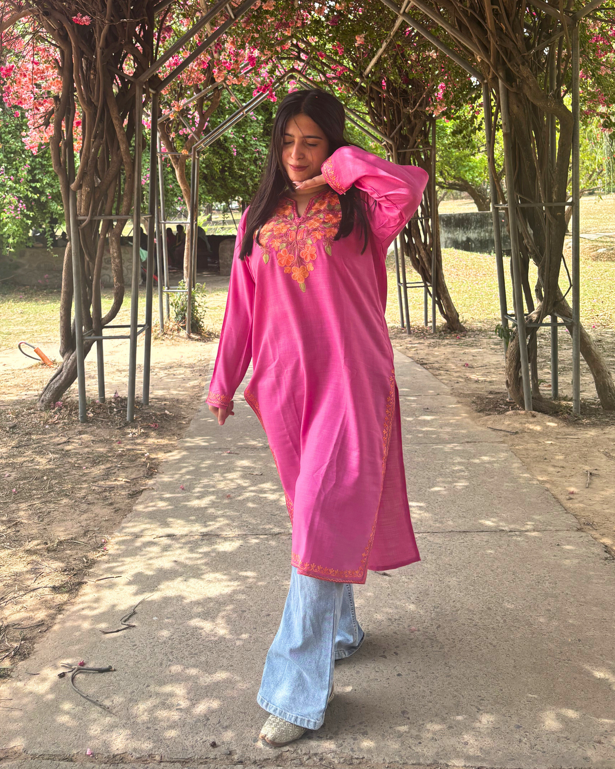“HANIA” Cotton Kashmiri Kurta
