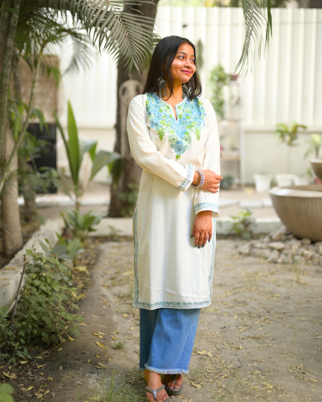 &quot;INSHA&quot; Cotton Kashmiri Kurta
