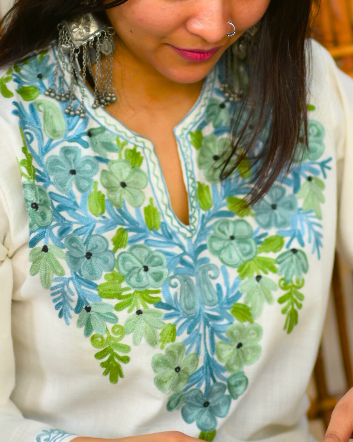 &quot;INSHA&quot; Cotton Kashmiri Kurta